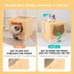 Cat Litter Box Large Foldable Toilet Tray Enclosed Kitty Potty Front Top Entry Lid Covered Hooded Pan Furniture Scoop Yellow