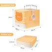 Cat Litter Box Large Foldable Toilet Tray Enclosed Kitty Potty Front Top Entry Lid Covered Hooded Pan Furniture Scoop Yellow