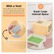Cat Litter Box Large Foldable Toilet Tray Enclosed Kitty Potty Front Top Entry Lid Covered Hooded Pan Furniture Scoop Yellow