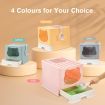 Cat Litter Box Large Foldable Toilet Tray Enclosed Kitty Potty Front Top Entry Lid Covered Hooded Pan Furniture Scoop Yellow