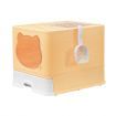 Cat Litter Box Large Foldable Toilet Tray Enclosed Kitty Potty Front Top Entry Lid Covered Hooded Pan Furniture Scoop Yellow