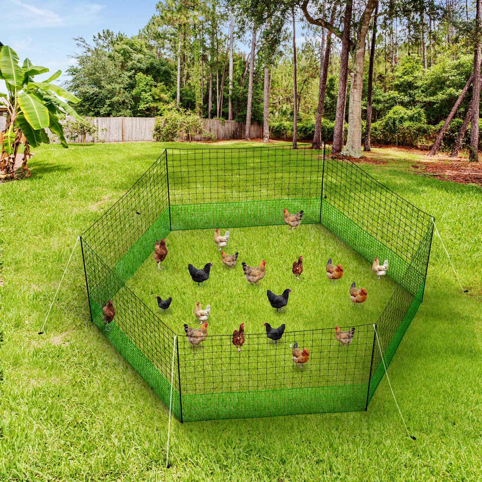 Chicken Run Coop Cage Hen House Chook Pen Fence Enclosure Mesh Net