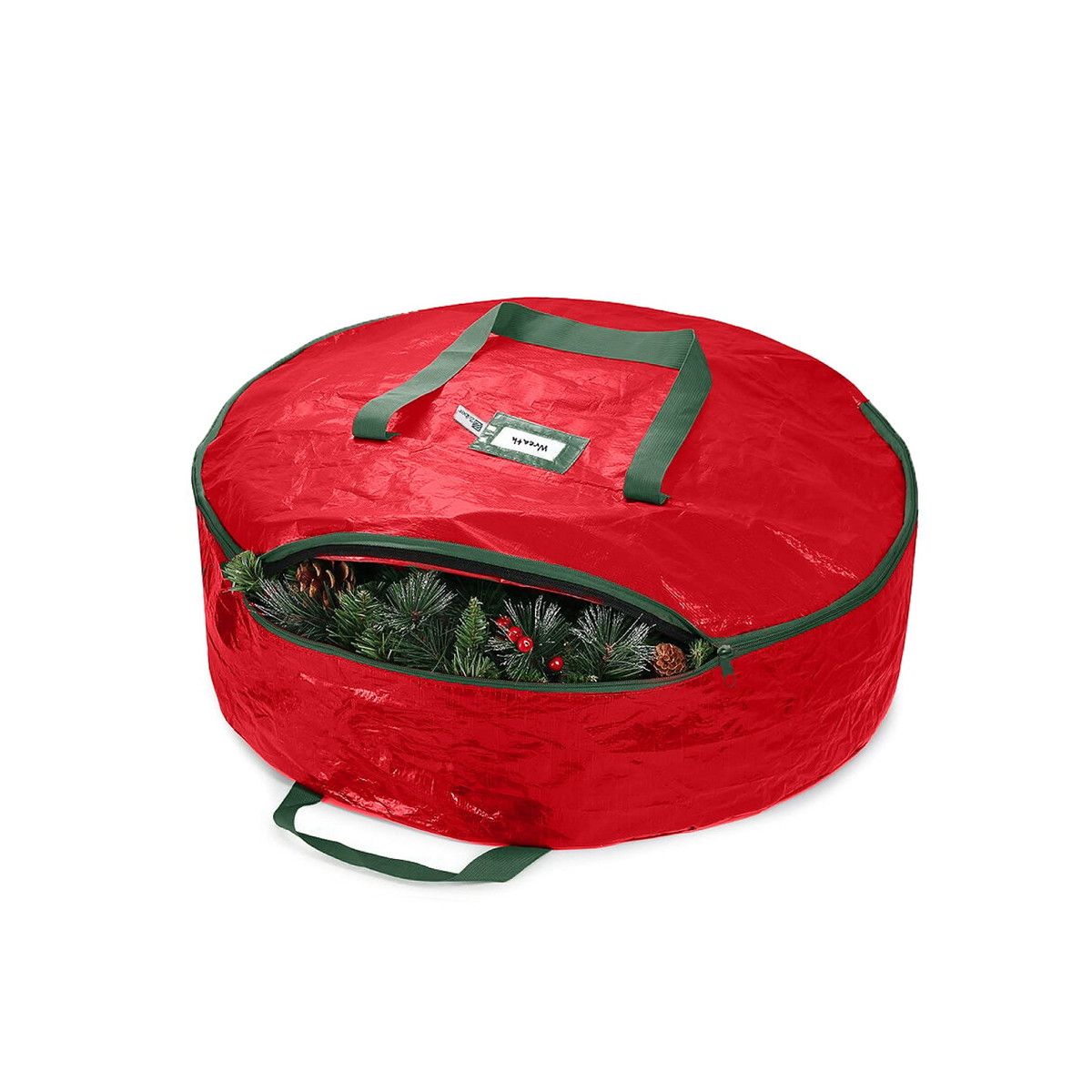 90X20cm Water Resistant Fabric Storage Dual Zippered Bag for Holiday Artificial Christmas Wreaths