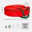 90X20cm Water Resistant Fabric Storage Dual Zippered Bag for Holiday Artificial Christmas Wreaths