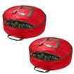 90X20cm Water Resistant Fabric Storage Dual Zippered Bag for Holiday Artificial Christmas Wreaths