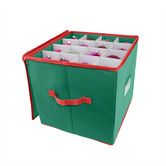 Christmas Ornament Storage Box 64 Slots Dual Zipper Durable Holiday Decoration Organiser Safe Storage