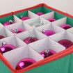 Christmas Ornament Storage Box 64 Slots Dual Zipper Durable Holiday Decoration Organiser Safe Storage