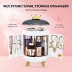 Rotating Makeup Organiser Storage Case Cosmetics Jewellery Box Holder Organizer Stand 360 Degree Spinning Plate Portable White