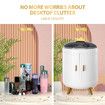 Rotating Makeup Organiser Storage Case Cosmetics Jewellery Box Holder Organizer Stand 360 Degree Spinning Plate Portable White