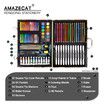 138pcs Crayons Oil Pastels Assorted Washable Marker Colored Pencils Art Painting Wooden case Set Kids
