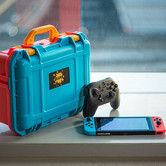 Portable Shoulder Bag for Nintend Switch and oled Explosion-proof Box Travel Handbag Hard Cover Accessories Carrying Case Color Blue And Orange