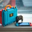 Portable Shoulder Bag for Nintend Switch and oled Explosion-proof Box Travel Handbag Hard Cover Accessories Carrying Case Color Blue And Orange