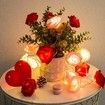 6M 40 LED Rose Lights Valentine Garland with Lights Battery Operated, Red Rose Flower String Lights, Valentines Day Decorations