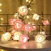 6M 40 LED Rose Lights Valentine Garland with Lights Battery Operated, Pink and Red Rose Flower String Lights, Valentines Day Decorations