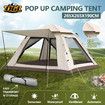5 Person Camping Tent Pop Up Family Instant Party Beach Sun Shade Shelter Waterproof Outdoor Hiking Picnic 265x265x190cm Creamy White