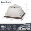 5 Person Camping Tent Pop Up Family Instant Party Beach Sun Shade Shelter Waterproof Outdoor Hiking Picnic 265x265x190cm Creamy White