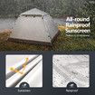 5 Person Camping Tent Pop Up Family Instant Party Beach Sun Shade Shelter Waterproof Outdoor Hiking Picnic 265x265x190cm Creamy White