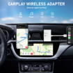 CarPlay Wireless Adapter for Factory Wired CarPlay Upgrade Plug & Play Wireless CarPlay Dongle Converts Wired to Wireless Fast and Easy Use Fit for Cars from 2015 & iPhone iOS 10+