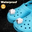 2Pcs Headlights for croc shoes, light up croc charms for Dog Walking, Camping, IPX5 Waterproof, Ultra Bright and Long Lasting Color Black