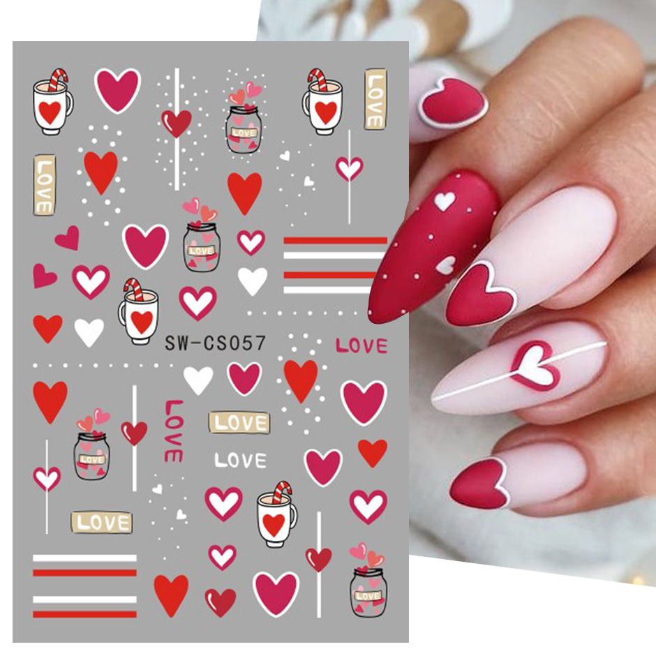 5pcs Sheets Nail Art Stickers Decals Self-Adhesive Holiday Xmas Snowflake Nail Art Manicure