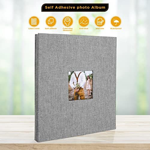 40PAGES Photo Album Self Adhesive Magnetic Scrapbook Photo Albums Family Wedding Family 26*28CM Grey
