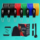 Resistance Bands Set, 6 Level Fitness Bands for Home Outdoor Workouts