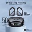 Wireless Headphones, Bluetooth 5.3 Headphones,HD Stereo Audio LED Display, IPX7 Waterproof Earbuds with Ear Hooks(Blue or Black)