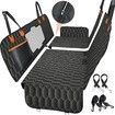 5in1 Dog Car Seat Cover for Back Seat Scratchproof Nonslip Car Pet Seat Cover Mesh Visual Window Car Seat Protector Pet with Belt 137*149cm