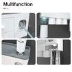 Toothbrush Holders for Bathrooms,4 Cups Toothbrush Holder Wall Mounted with Toothpaste Dispenser,Large Capacity Tray,2 Cosmetic Drawer and 7 Brush Slots with Cover Tooth Brush Holder