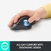 Wireless Trackball Mouse Bluetooth USB Ergonomic Thumb Control for Windows Mac Easy Navigation
