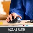 Wireless Trackball Mouse Bluetooth USB Ergonomic Thumb Control for Windows Mac Easy Navigation