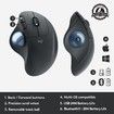 Wireless Trackball Mouse Bluetooth USB Ergonomic Thumb Control for Windows Mac Easy Navigation