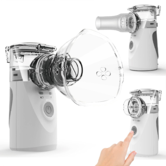 Portable Nebulizer,Nebulizer Machine,Battery-Operated Nebulizer of Cool Mist,Ultrasonic Mesh Nebulizer for Breathing Problems,Used at Home,Office,Travel (Grey)