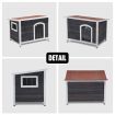 Large Dog House Kennel Cat Pet Puppy Crate Box Home Shelter Wood Outdoor Cabin Cage Weatherproof Lift up Asphalt Roof