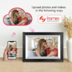 10.1 Inch Smart WiFi Digital Photo Frame 720P IPS LCD Touch Screen,Auto-Rotate Portrait and Landscape,Built in 32GB Memory,Share Moments Instantly via Frameo (Black Wooden Frame)