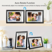 10.1 Inch Smart WiFi Digital Photo Frame 720P IPS LCD Touch Screen,Auto-Rotate Portrait and Landscape,Built in 32GB Memory,Share Moments Instantly via Frameo (Black Wooden Frame)