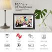 10.1 Inch Smart WiFi Digital Photo Frame 720P IPS LCD Touch Screen,Auto-Rotate Portrait and Landscape,Built in 32GB Memory,Share Moments Instantly via Frameo (Black Wooden Frame)
