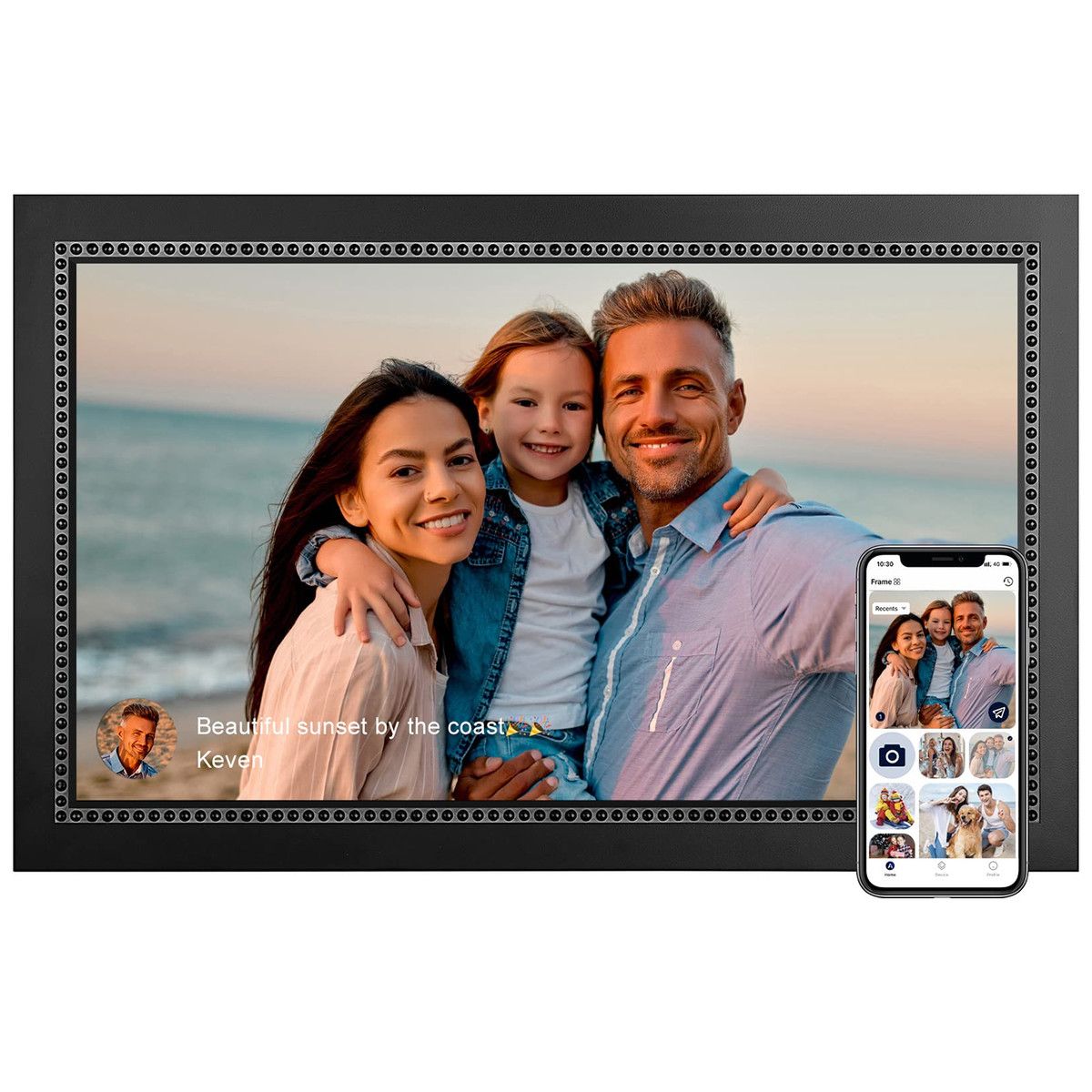 15.6 Inch Smart Digital Photo Frame with 1080P IPS Full HD Touchscreen,Built In 32GB Memory WiFi Smart Frame Share Photos Instantly via Frameo App