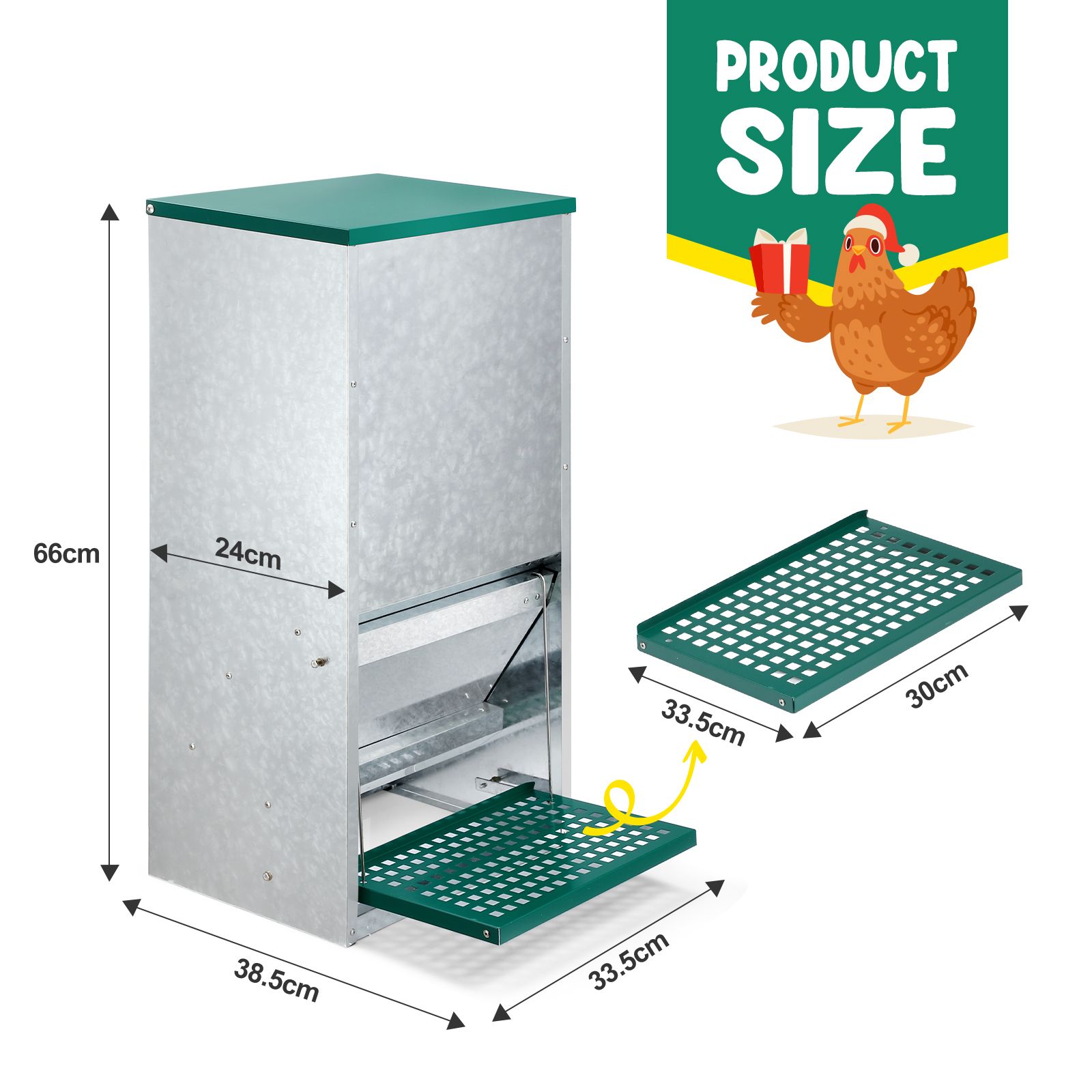Auto Chicken Feeder Automatic Poultry Treadle Hens Rabbit Chook Food