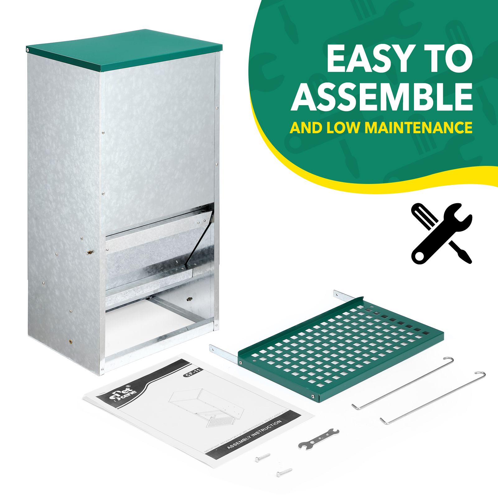 Auto Chicken Feeder Automatic Poultry Treadle Hens Rabbit Chook Food