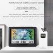 Wireless Weather Station Multifunctional Weather Station Thermometer with Outdoor Sensor Digital Colour Display DCF Radio Clock Hygrometer (Black)