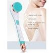 USB Rechargeable Silicone Shower Brush Long Handle Electric Scrubber 4 in 1 Body Scrub and Deep Cleaning Massage,1 Pack (Blue)