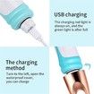 USB Rechargeable Silicone Shower Brush Long Handle Electric Scrubber 4 in 1 Body Scrub and Deep Cleaning Massage,1 Pack (Blue)
