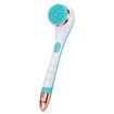 USB Rechargeable Silicone Shower Brush Long Handle Electric Scrubber 4 in 1 Body Scrub and Deep Cleaning Massage,1 Pack (Blue)