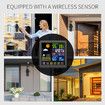 Full Weather Clock Weather Station Indoor Outdoor Color Display Sensor Monitor Digital Full Touch Screen Weather Atomic Clock Color wood grain