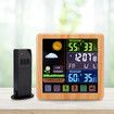 Full Weather Clock Weather Station Indoor Outdoor Color Display Sensor Monitor Digital Full Touch Screen Weather Atomic Clock Color wood grain