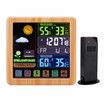 Full Weather Clock Weather Station Indoor Outdoor Color Display Sensor Monitor Digital Full Touch Screen Weather Atomic Clock Color wood grain