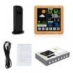 Full Weather Clock Weather Station Indoor Outdoor Color Display Sensor Monitor Digital Full Touch Screen Weather Atomic Clock Color wood grain