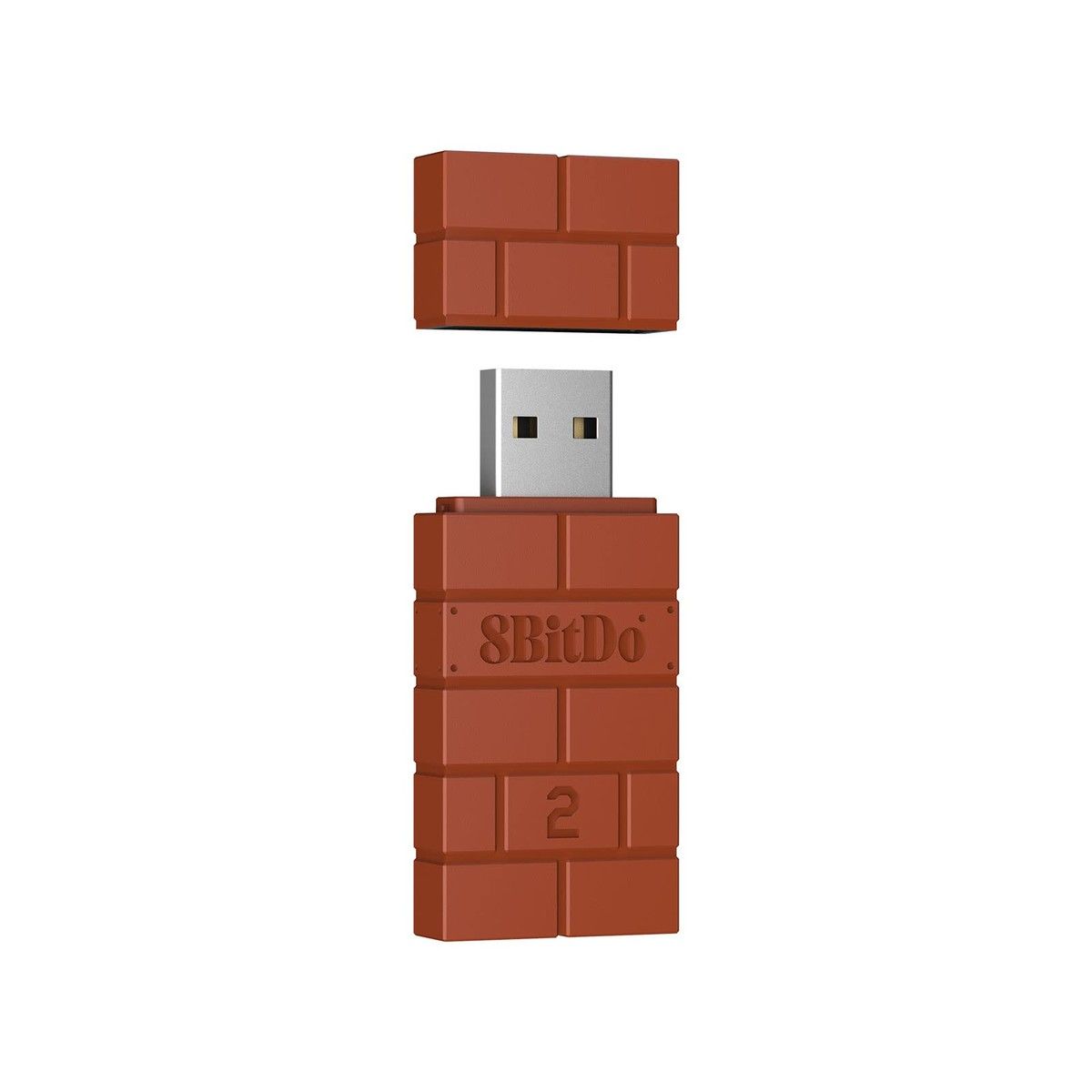 8Bitdo Wireless USB Adapter 2 for Switch,Windows,Mac & Steam Deck,Compatible with Xbox Series X & S Controller,Xbox One Bluetooth Controller,Switch Pro and PS5 Controller (Brown)