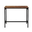 Dining Bar Table 3-Piece Set and 2 Chairs High Stool Wooden Kitchen Room Counter Pub Modern Home Metal Frame Vintage Brown